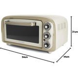 Ariete Vintage Mini Backofen, Beige, 18L Elektrobackofen im Retro-Design, 1380W, 230°C