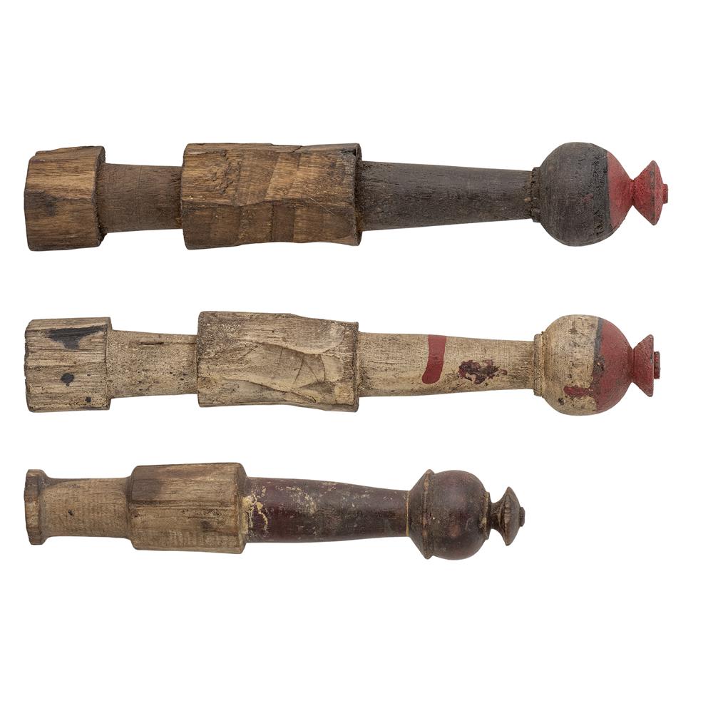 Bloomingville Barac Deko aus recyceltem Holz, braune Unikate im 3er Set