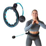 Hula Hoop Reifen mit LCD-Zähler, Magneten und Gewicht Schwarz/Türkis | HMS HHM17