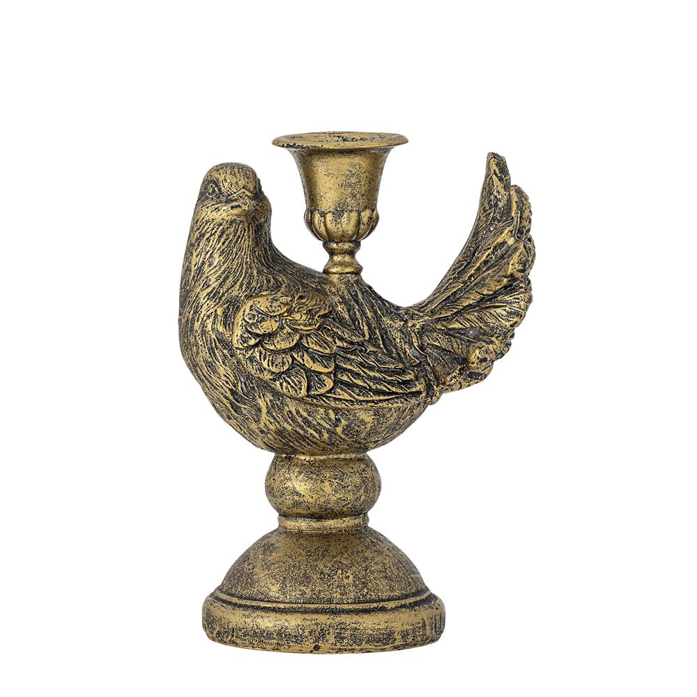 Bloomingville Fosna Kerzenhalter Messing Polyresin Vogel Weihnachtsdeko