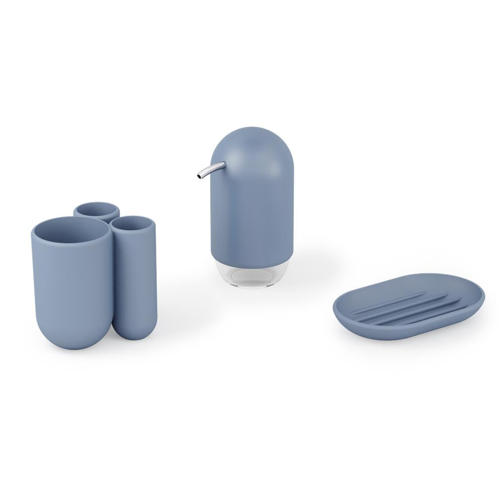 Umbra Touch Zahnputzbecher, Zahnbürstenhalter und Becher für Make-Up, Schieferblau
