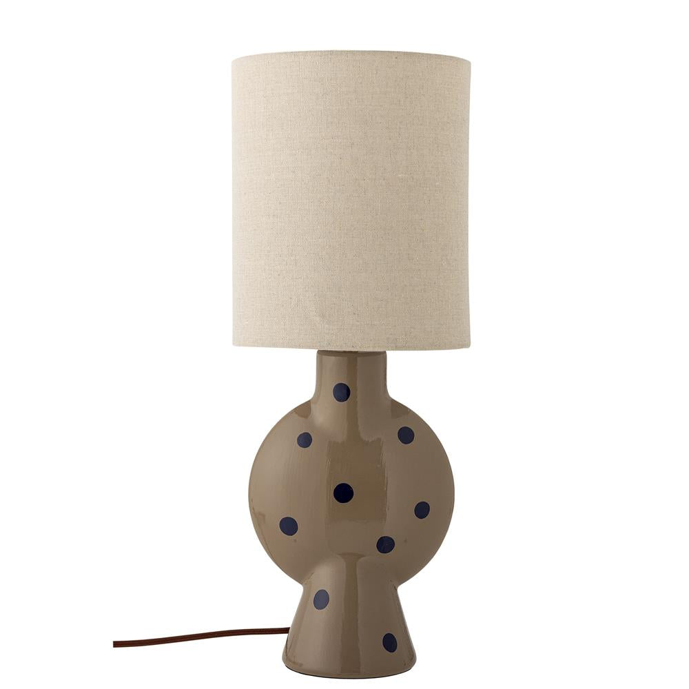 Bloomingville Sergio Tischlampe bunt - Steingut Lampe mit Punkten und E27 für Wohnzimmer