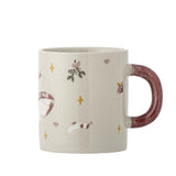 Bloomingville Mary Tasse Bunt Steingut 4er Set Weihnachtstassen 295 ml