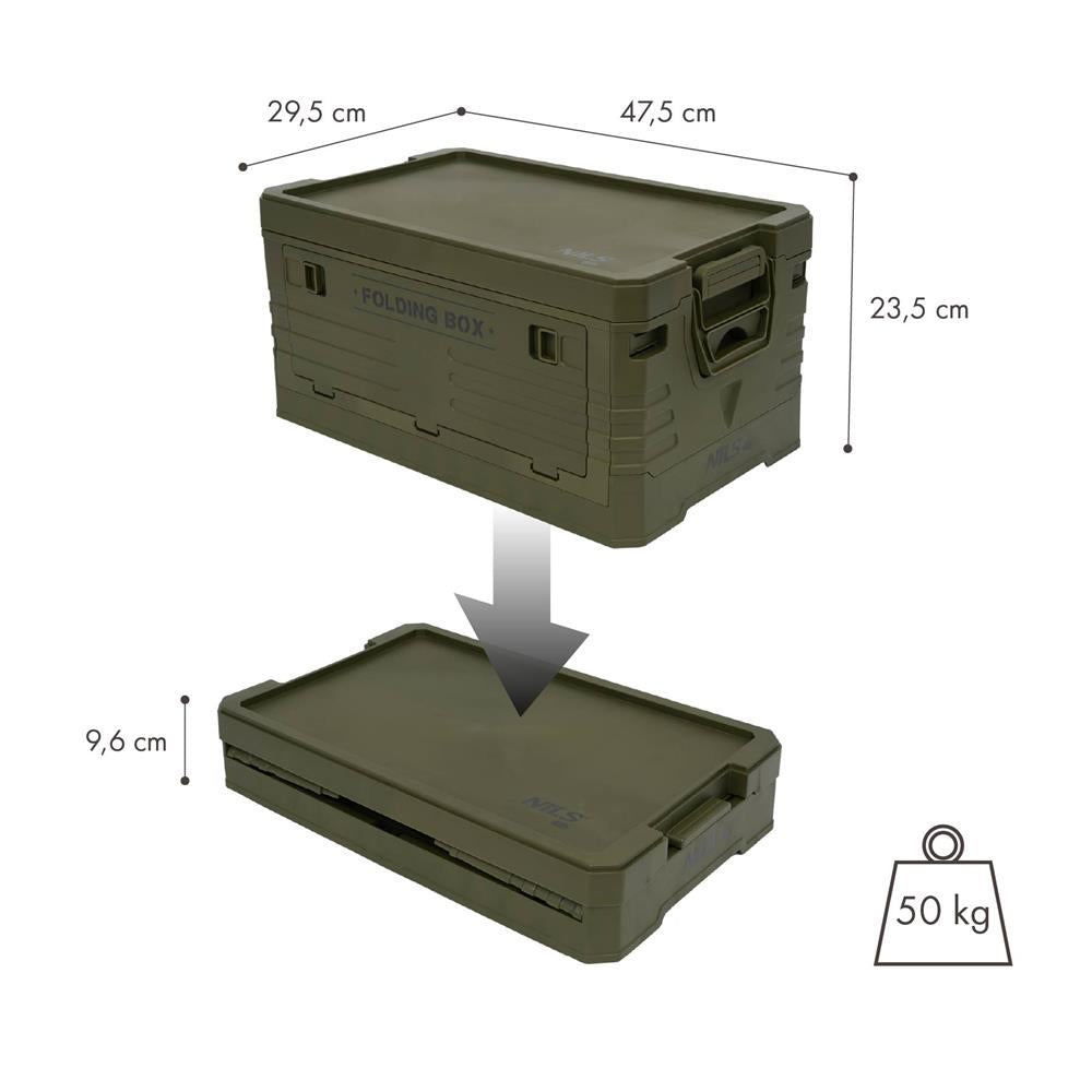 NILS CAMP Faltbox 32L Olivgrün Klappbox Aufbewahrungsbox belastbar