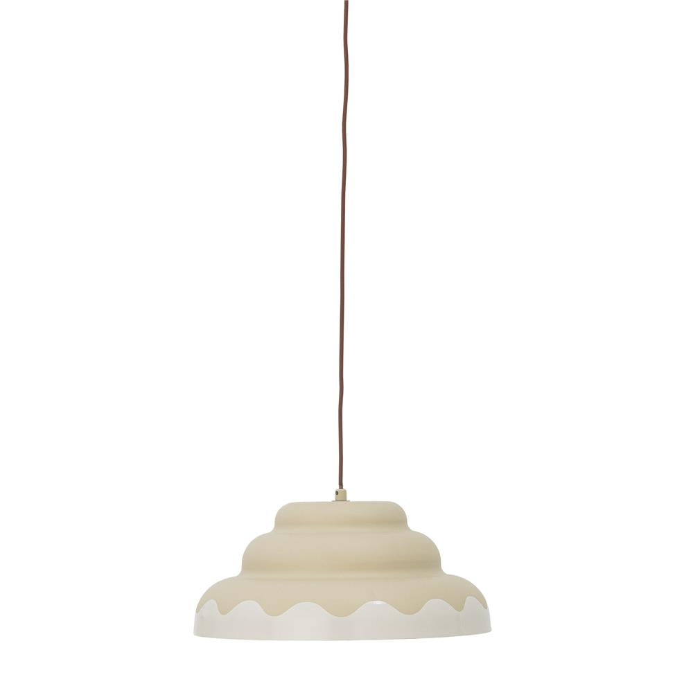 Bloomingville Lacya Hängeleuchte Natur Metall D40xH18 cm – moderne runde Pendelleuchte