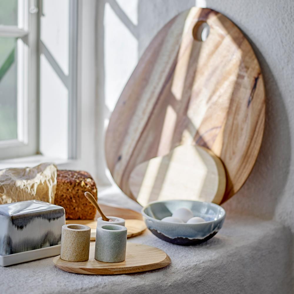 Bloomingville Paula Butterdose Grau Steingut mit Deckel