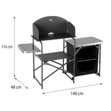 NILS CAMP Campingschrank mit Windschutz - klappbare Outdoor Küche mit Arbeitsflächen für Camping