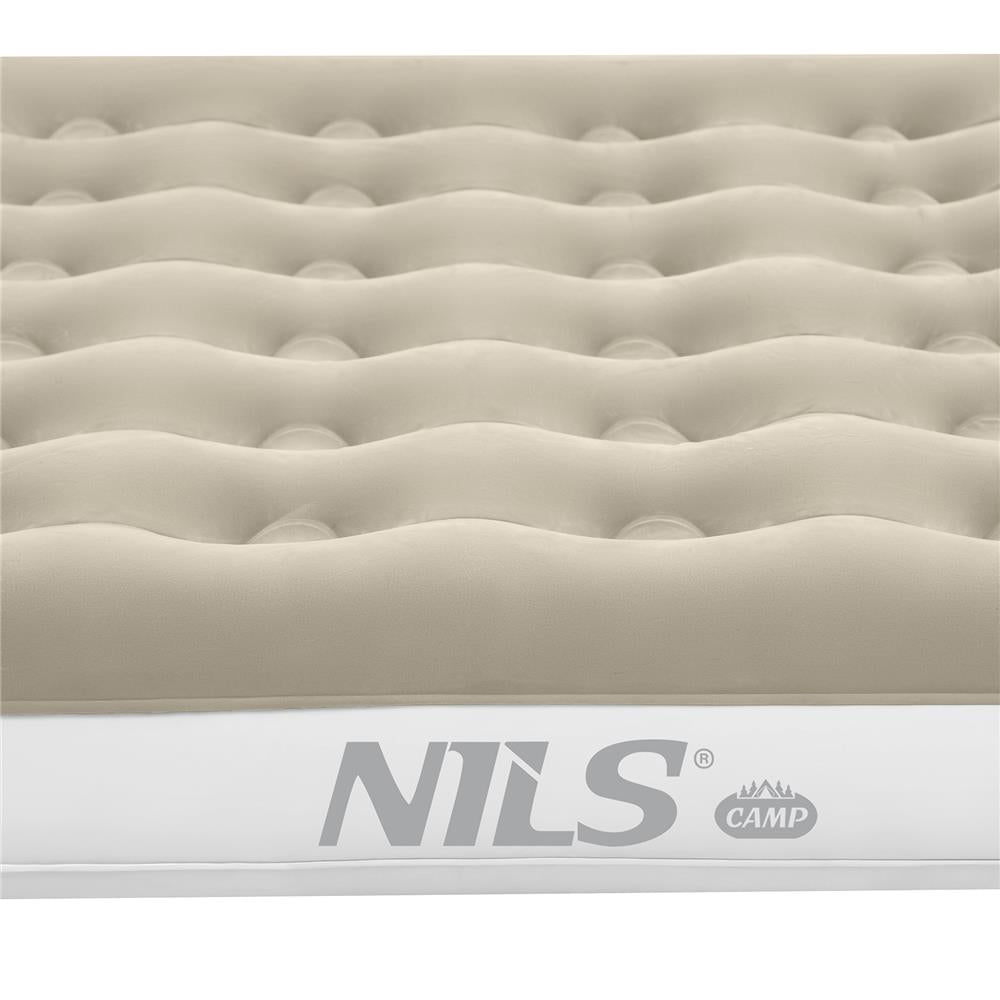 NILS CAMP Campingmatratze Doppelbett beige 203x152x22 cm für Camping Reise Gästebett
