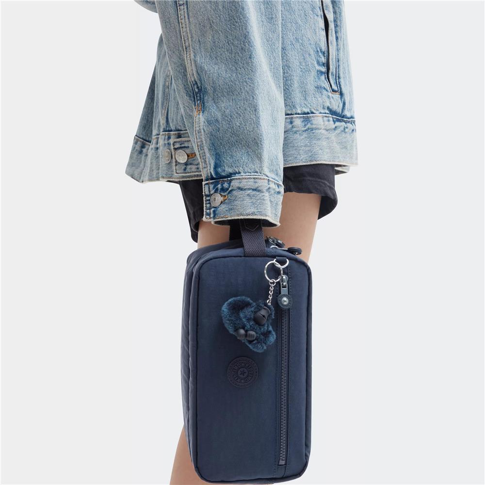 Kipling AGOT, Kulturtasche, Blue Bleu 2 (blau), Kosmetiktasche mit Reißverschluss & Fächern