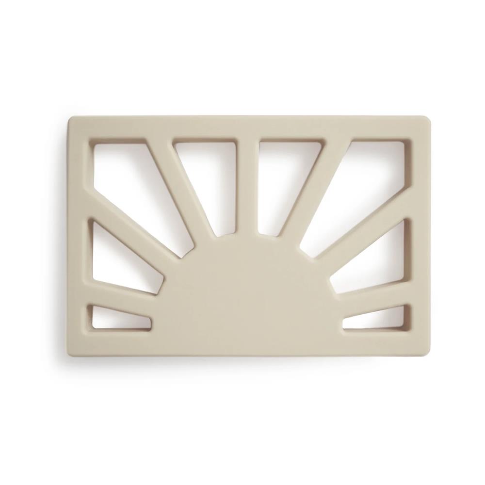 Mushie Beißring Sonne, Shifting Sand, aus Silikon, BPA-frei