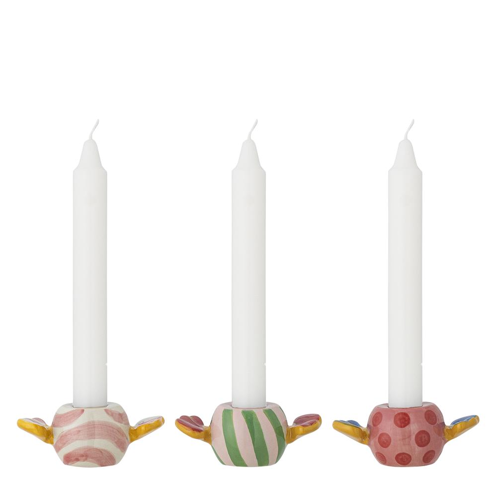 Bloomingville Caramella Kerzenhalter Bunt Steingut 3er Set Weihnachtsdeko