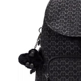 Kipling CITY PACK S, kleiner Rucksack, Signature Emb (schwarz), Damenrucksack mit vielen Fächern