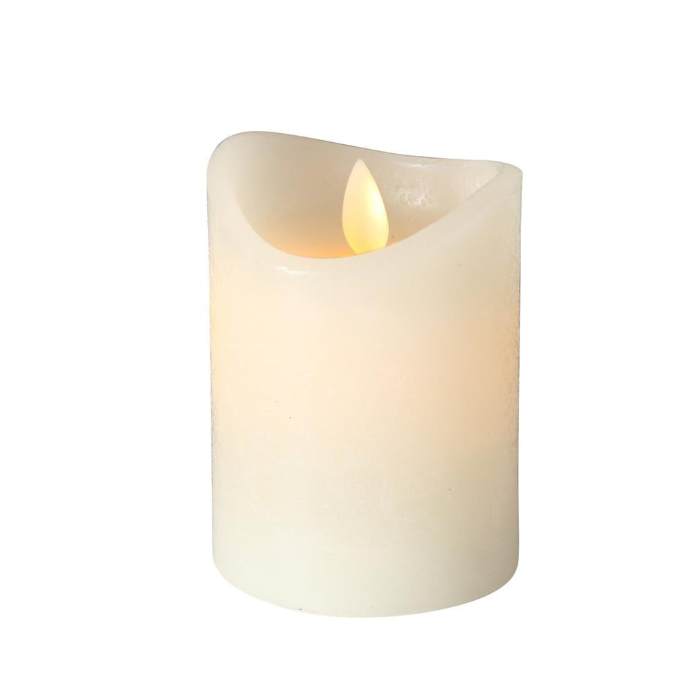 BOLTZE LED-Kerze Bino 10cm Cremeweiß flammenlose Stumpenkerze batteriebetrieben