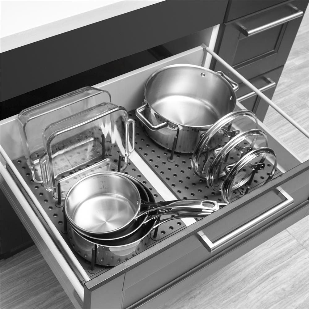 Umbra Peggy Einsatz für Küchenschränke und Schubladen 2er Set Anthrazit Schubladenorganizer