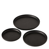 BOLTZE Kerzenteller Mio 3er Set Metall schwarz skandinavisch für Stumpenkerzen