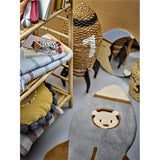 Bloomingville MINI Cosmina Korb braun/schwarz mit Deckel Rakete Seegras Aufbewahrungskorb Kinderzimmer