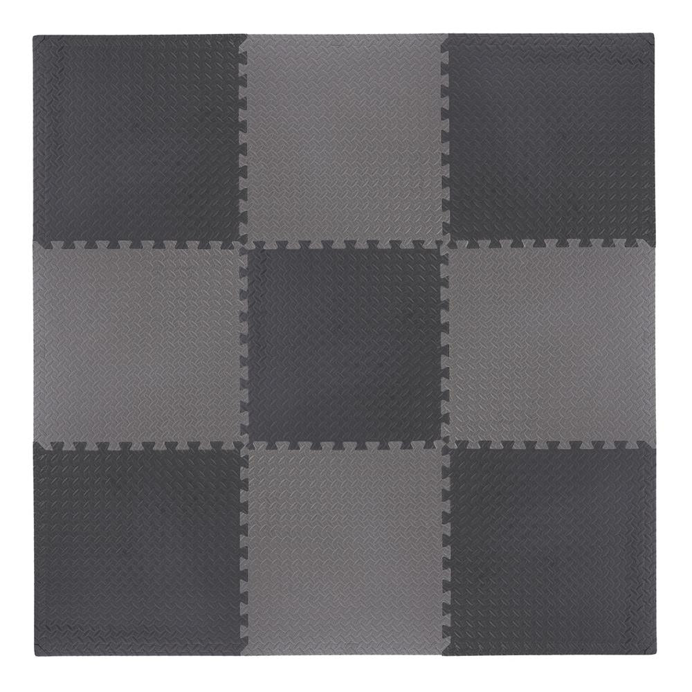 HMS Premium MP12 Puzzle‑Matte Fitness Unterlegmatte 9‑teilig 12 mm Dunkelgrau