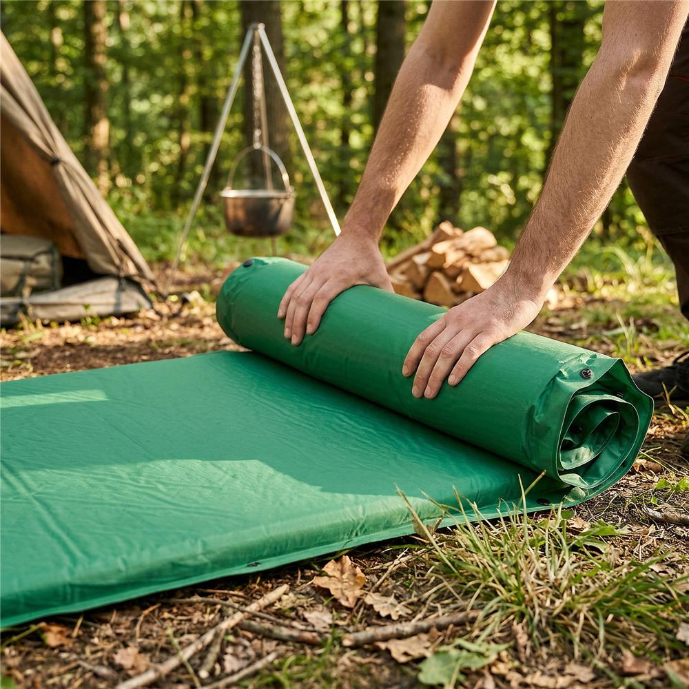 NILS CAMP Isomatte selbstaufblasend grün für Camping Outdoor Reisen komfortabel