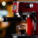 Ariete Moderna Espressomaschine Slim, Rot, Siebträgermaschine, 1-Tassen-Kaffeemaschine