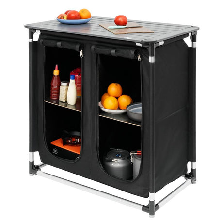 NILS CAMP Campingschrank mit Arbeitsfläche - faltbarer Outdoor Schrank für Camping & Reisen