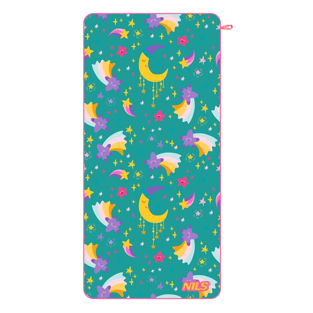 NILS Mikrofaser Kinderhandtuch 160x80 cm Stars - leichtes Handtuch für Camping, Strand & Schule