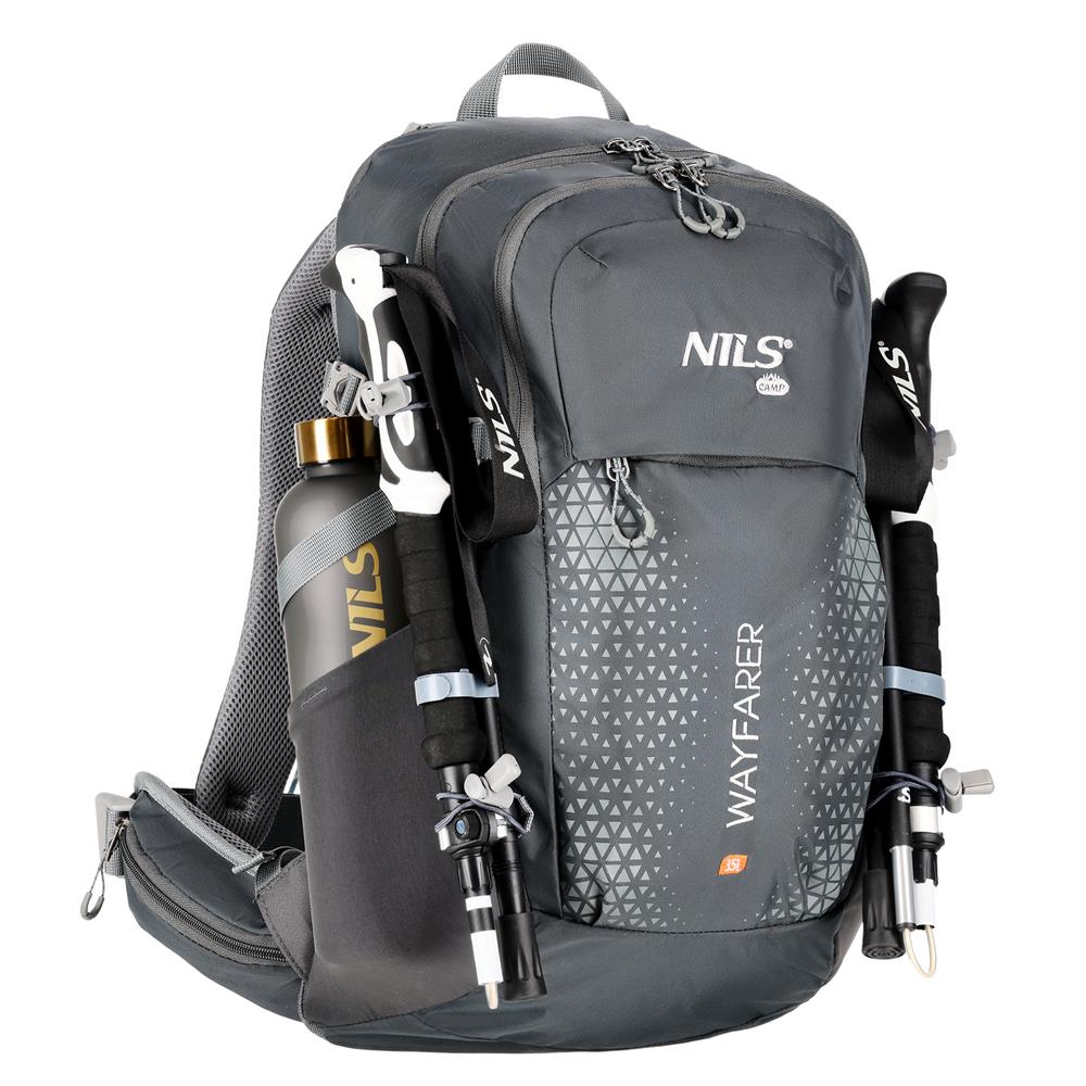NILS CAMP Trekkingrucksack Wayfarer 35L in Grau - komfortabler Outdoor Rucksack mit Belüftung