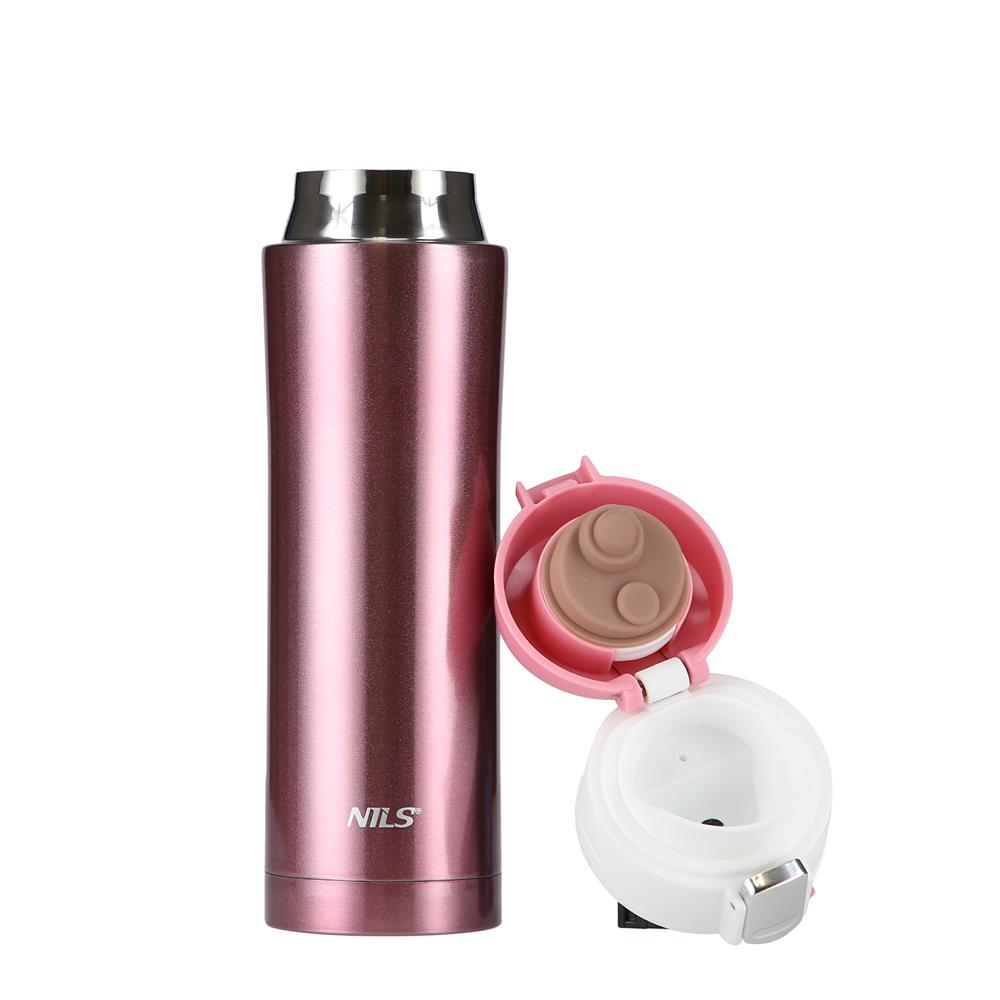 NILS Thermobecher 500 ml Edelstahl Rosa Isolierbecher auslaufsicher
