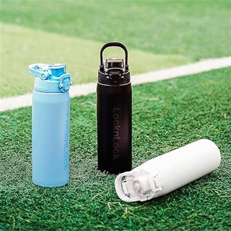 LocknLock Edelstahl-Trinkflasche 720 ml mit One-Touch & Tragegriff, Blau