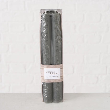 BOLTZE Stabkerze Melia dunkelgrau 4 Stück 20cm Kerzen Wachskerzen Leuchterkerzen Tafelkerzen