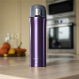 NILS Thermobecher 500 ml Edelstahl violett auslaufsicher für Camping Reise Alltag
