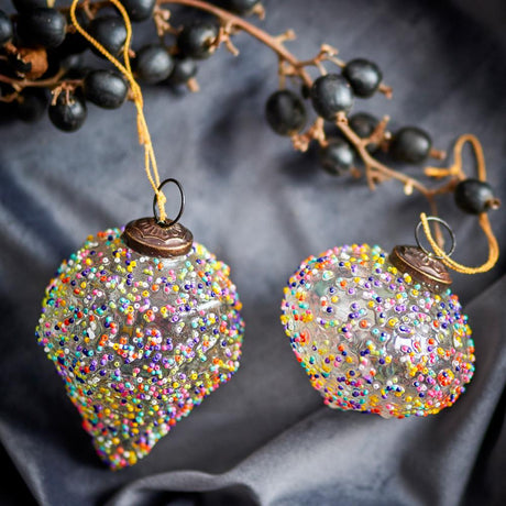 Bloomingville Chanda Weihnachtsanhänger Glas 2er Set Christbaumschmuck