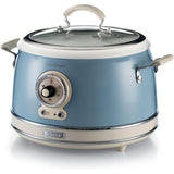 Ariete Vintage Reiskocher, Blau, 3,5L, Slow Cooker, Dampfgarer, 5 Programme, Keramikschüssel