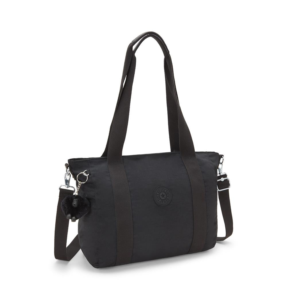 Kipling ASSENI S, kleine Tote Bag, Black Noir (schwarz), Handtasche mit Schultergurt & Fächern