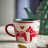 Bloomingville Siffer Tasse Bunt Steingut 2er Set Weihnachtstassen 300 ml