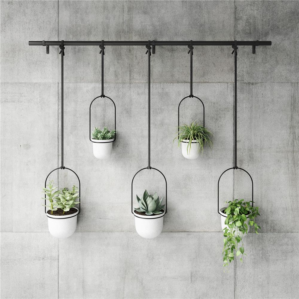 Umbra Triflora 5 Hängeblumentopf Weiß Stahl Blumenampel Wandvase