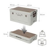 NILS CAMP Campingbox 32L mit Tischfunktion klappbar Aufbewahrungsbox Weiß