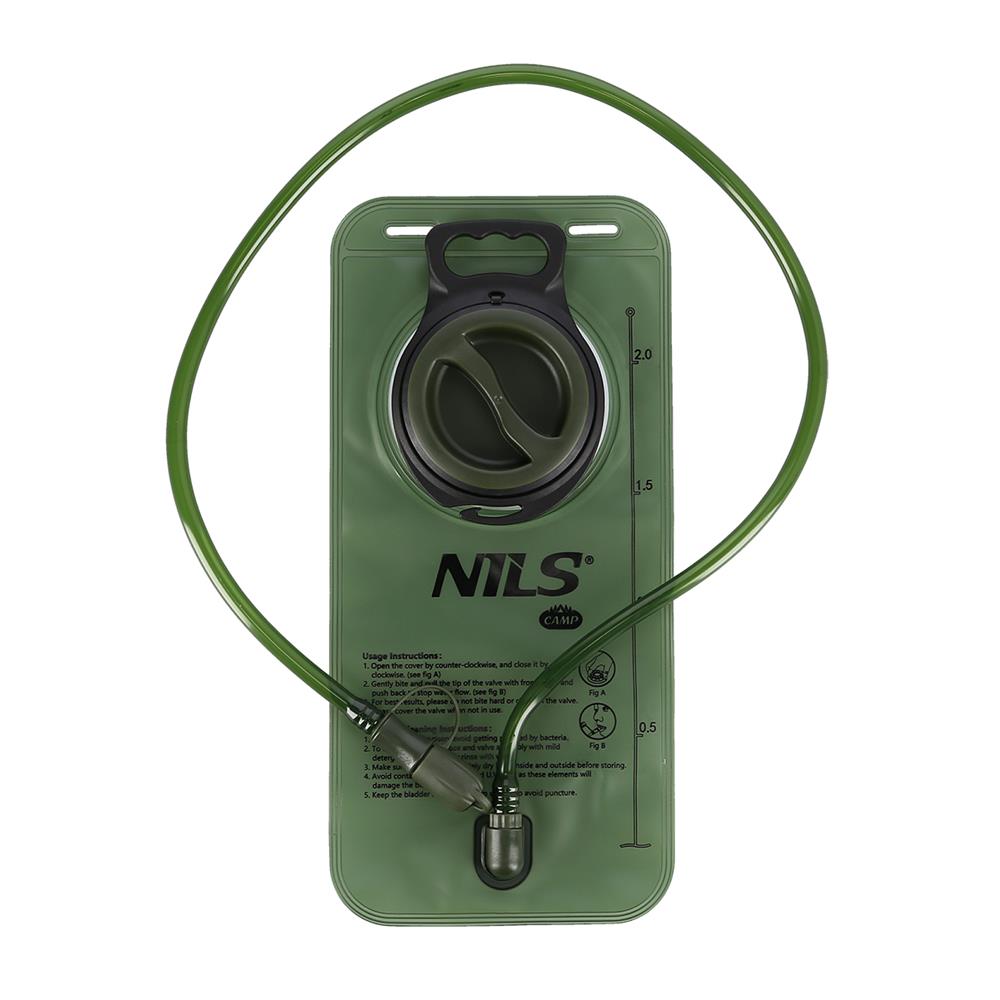 NILS CAMP Trinkblase 2L grün für Rucksack Wandern Fahrrad Outdoor