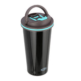 NILS Thermobecher 500 ml Edelstahl schwarz rutschfest mit Griff für Outdoor Alltag