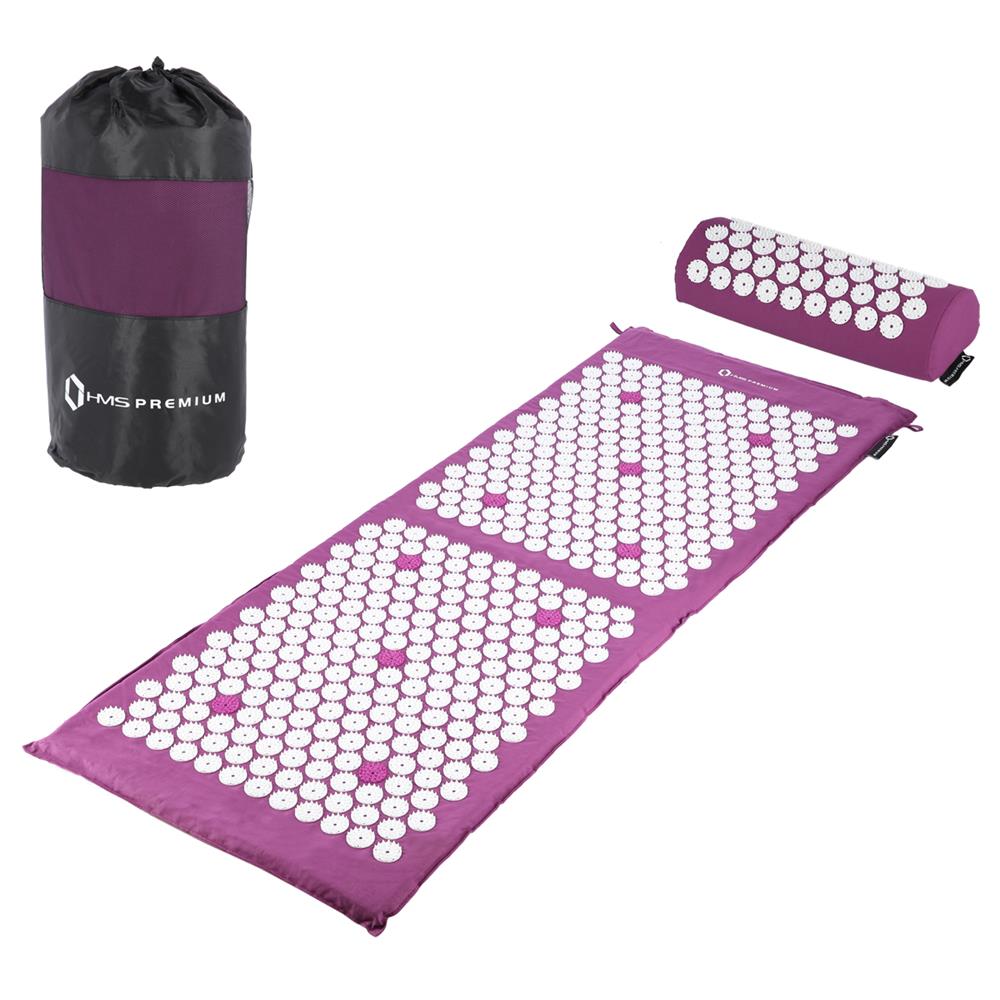 Akupressurmatte mit Kissen Violett/Weiß 15444 Punkte | HMS Premium AKM04