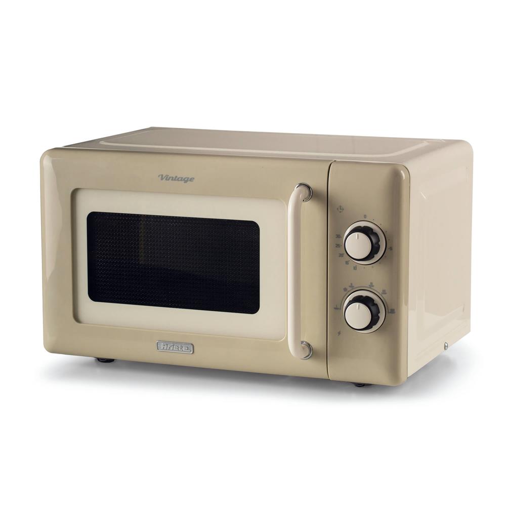 Ariete Vintage Mikrowelle, Beige, 20L Mikrowellenofen im Retro-Design, 800W, 5 Stufen