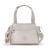 Kipling ELYSIA, mittelgroße Schultertasche, Metallic Glow (beige), Umhängetasche mit vielen Fächern