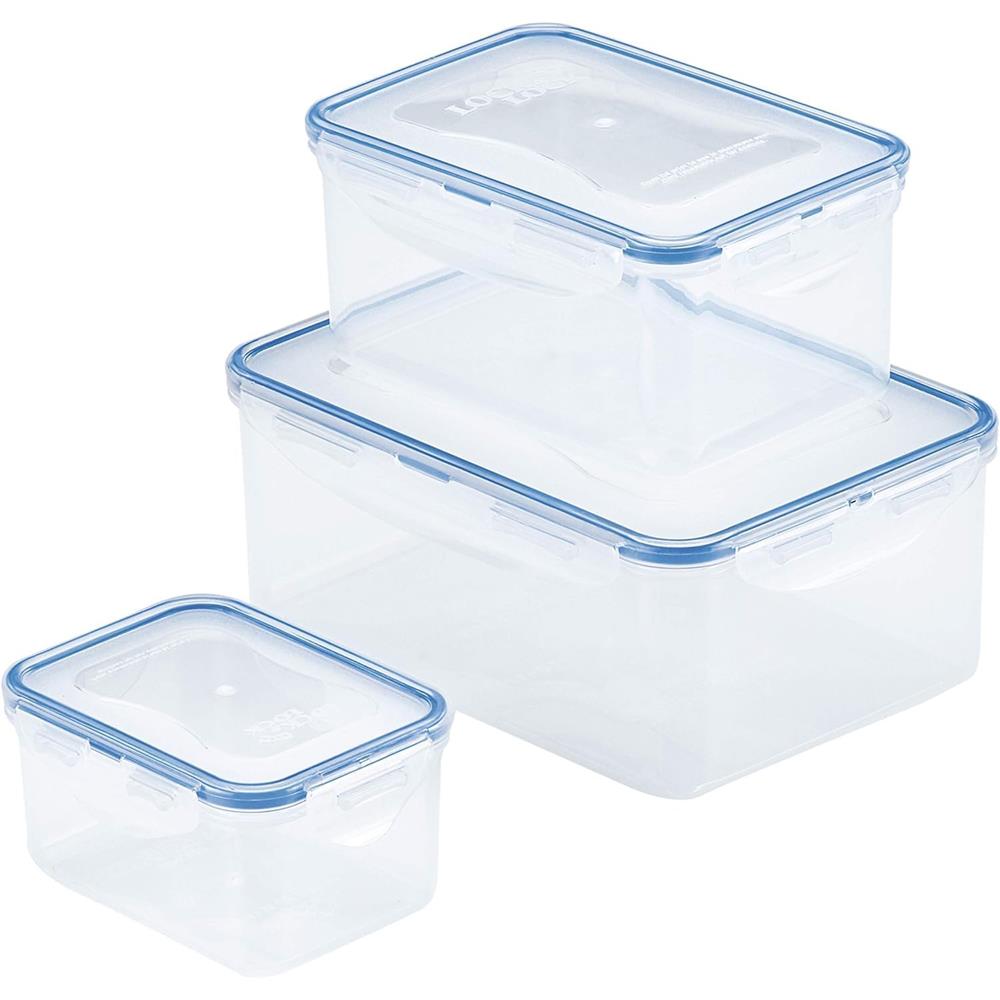 LocknLock 3er Frischhaltedosen-Set 2,3L, 1,1Lm, 470ml, Luftdicht, Wasserdicht, BPA-frei, Gefiergeeignet