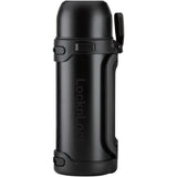 LocknLock Thermoskanne 1,8 L Schwarz, Becher, Edelstahl, Tragegurt, Auslaufsicher