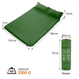 NILS CAMP selbstaufblasende Campingmatte 2 Personen 190 cm grün Isomatte Outdoor