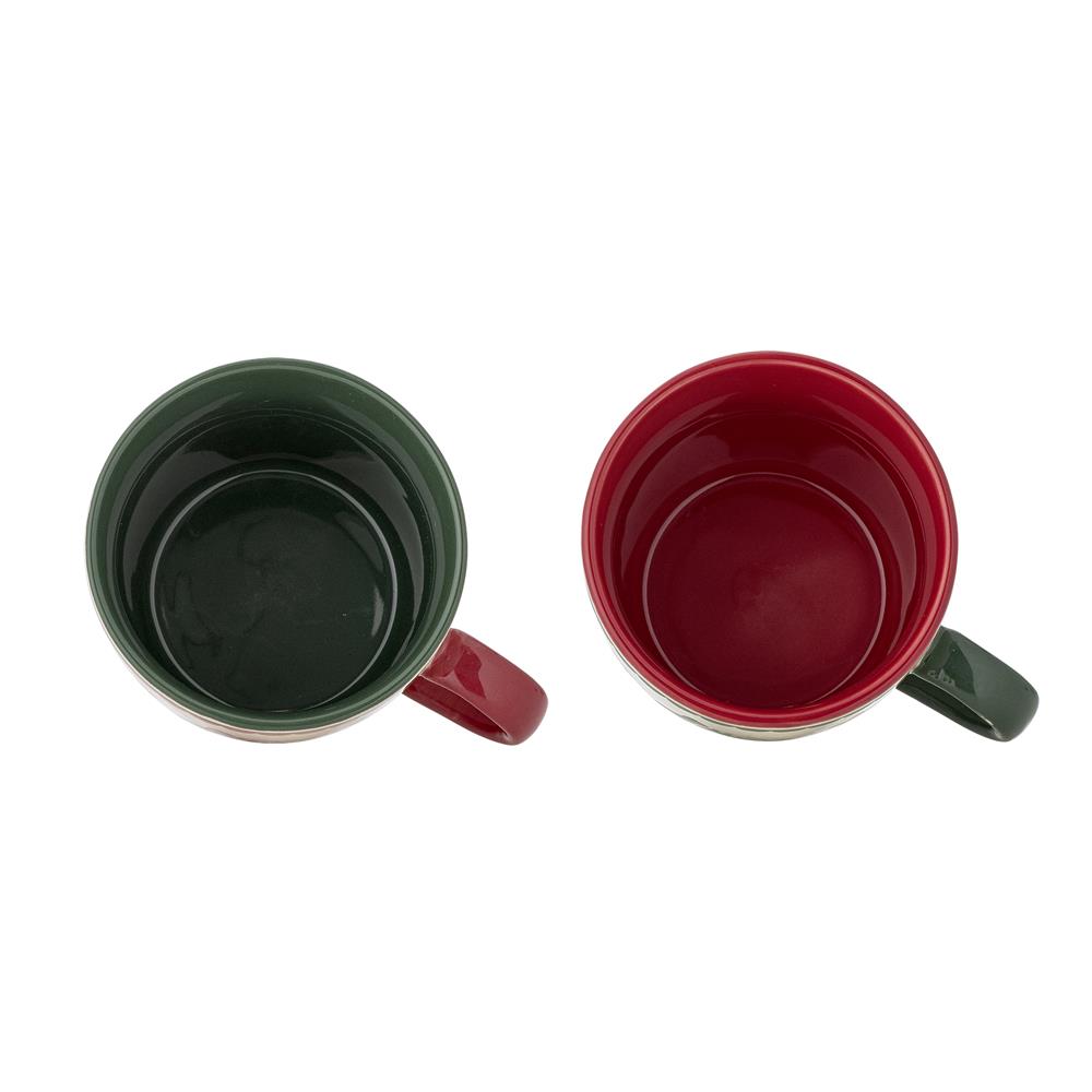 Bloomingville Siffer Tasse Bunt Steingut 2er Set Weihnachtstassen 300 ml
