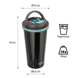NILS Thermobecher 500 ml Edelstahl schwarz rutschfest mit Griff für Outdoor Alltag