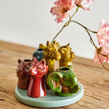 Bloomingville Piero Vase bunt - Steingut Vase mit Tierkopf Design für Wohnzimmer & Deko