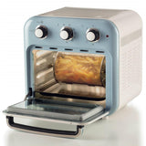 Ariete Vintage 2in1 Heißluftfritteuse und Ofen, Blau, 16L Air Fryer, 1400W, bis 230 °C, Drehspieß