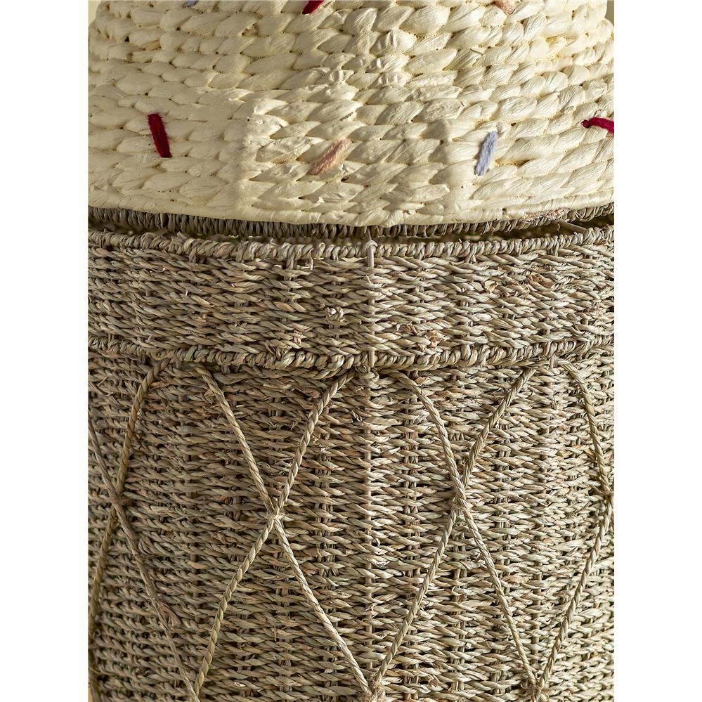 Bloomingville MINI Cillie Korb mit Deckel, 40x72cm, aus Wasserhyazinthe, in Eisform