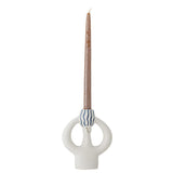 Bloomingville Hatty Kerzenhalter Blau – Steingut, handbemalt, grafisches Design
